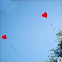 free shipping high quality 5m soft heart kite with handle line outdoor flying toy large kite weifang kite factory love octopus