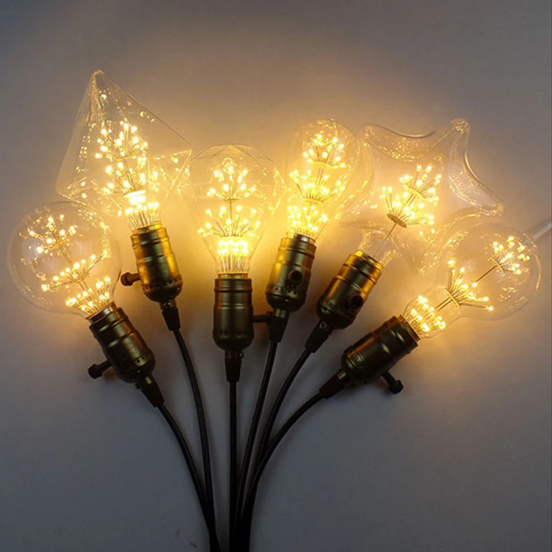 Подвесной светильник с лампами накаливания Эдисона 3 Вт светодиодная лампа в 220 В