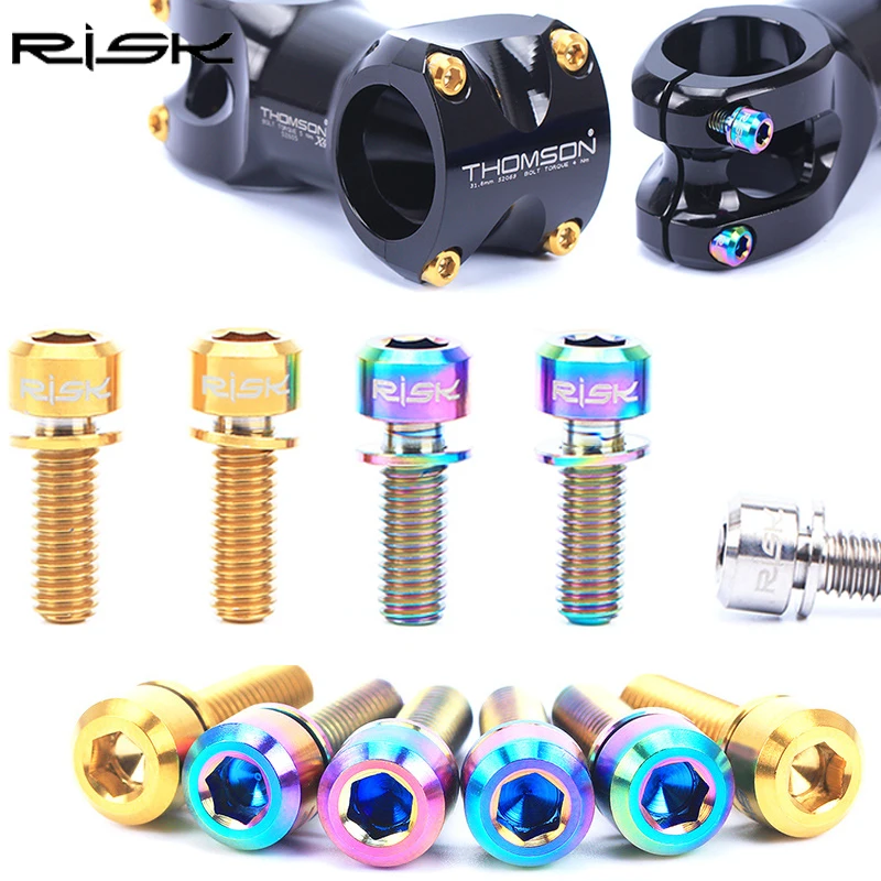 Headset Stem Pinch Fixing Bolts Screw Hex Allen Head With Washers M5x18/20mm