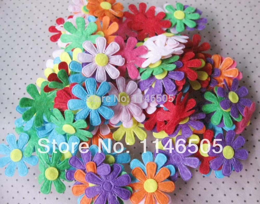 200 шт. разноцветные цветочные войлочные аппликации 28 мм для рукоделия