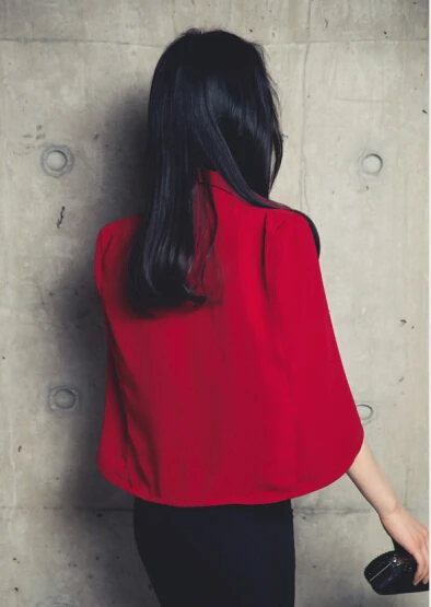 Блузка женская формальная шифоновая летняя 2017|vetement femme|chiffon cape topcape top |