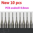 10 шт. карбидные гравировальные насадки для печатных плат с ЧПУ концевые фрезы для сверления отверстий диаметр 0,8 мм # ST3.0.806