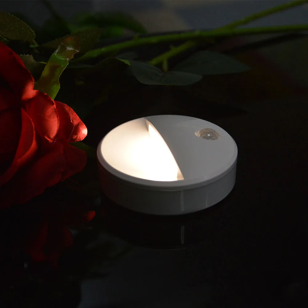 Движения PIR Сенсор USB Перезаряжаемый светодиодный Ночной светильник шкаф