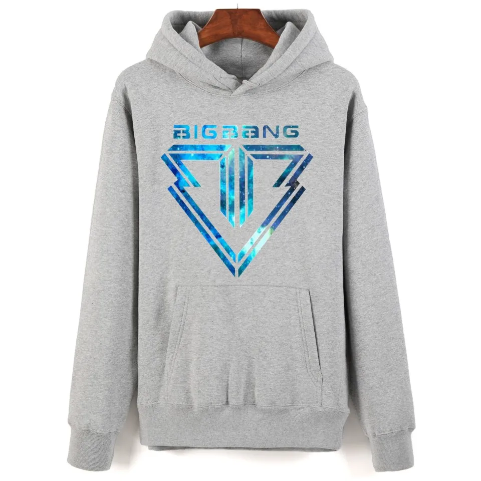 Новая мода Bigbang Harajuku мужские толстовки Толстовка с капюшоном и Плюс Размер Теплый