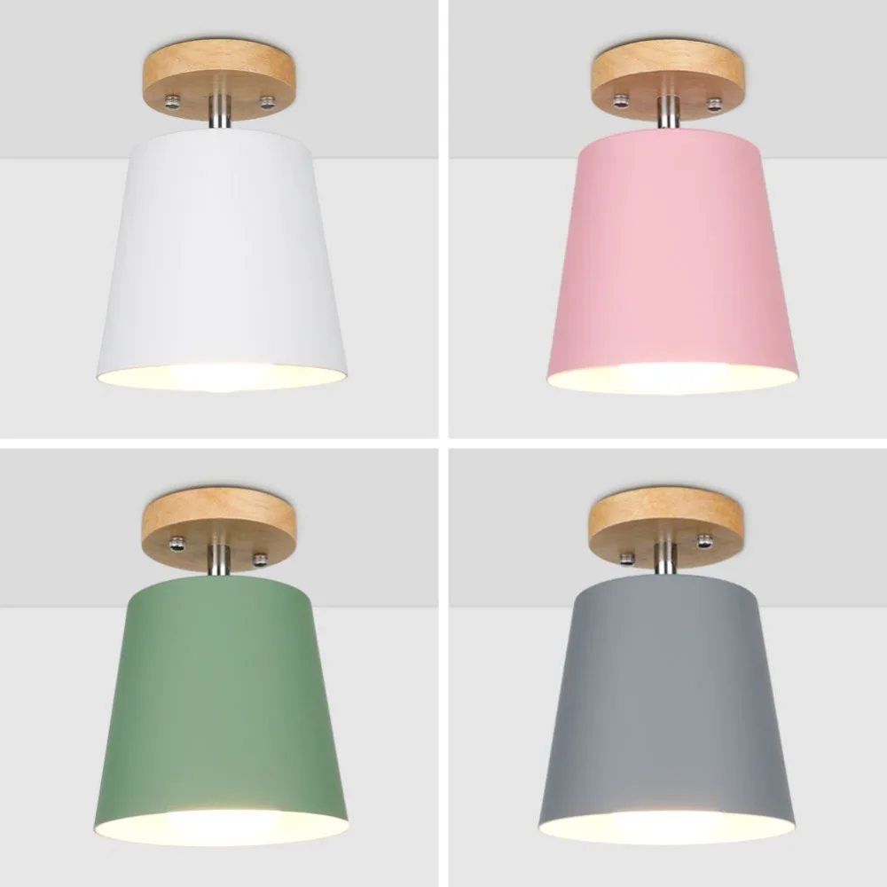 $12.87 LED Ceiling Light Iron Wood ceiling lamps Nordic Modern Ceiling Lamp for Living Room Bedroom Decoration Fixture Corridor Kitchen