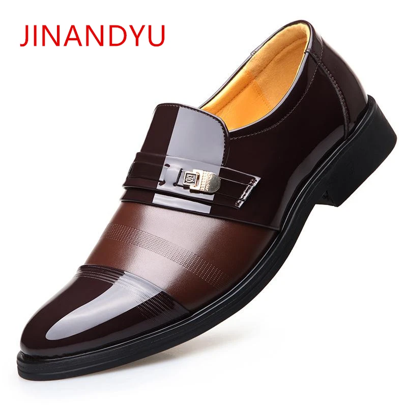 

2019 Height increasing 6CM Formal Shoes Men Leather Dress Shoes Men Patent Leather Quality Oxford Shoes For Men Business Flats
