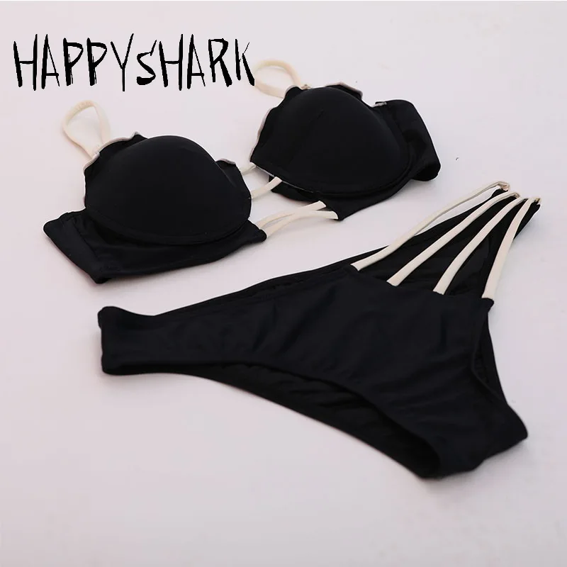 HAPPYSHARK Новинка 2018 года в виде ракушки чашки комплект бикини Sexy бинты выдалбливают