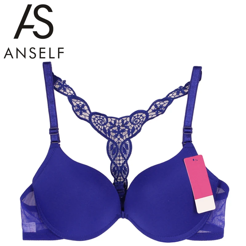 ANSELF пикантные Для женщин бюстгальтер с застежкой спереди кружевной глубоким