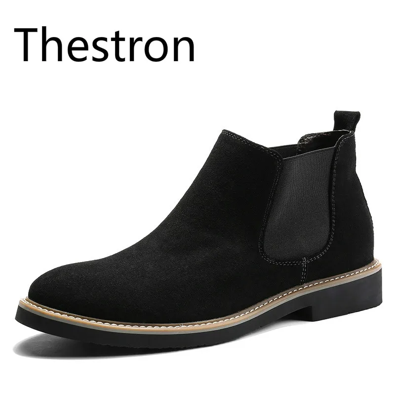 Thestron Men Boots Brands Fashion Casual Mens Chelsea 2018 Black Blue High Quality Ankle Spring/Autumn | Обувь