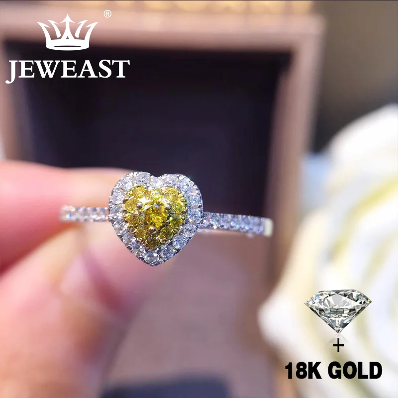 Кольцо с натуральным бриллиантом 18K золото чистое красивое кольцо драгоценными
