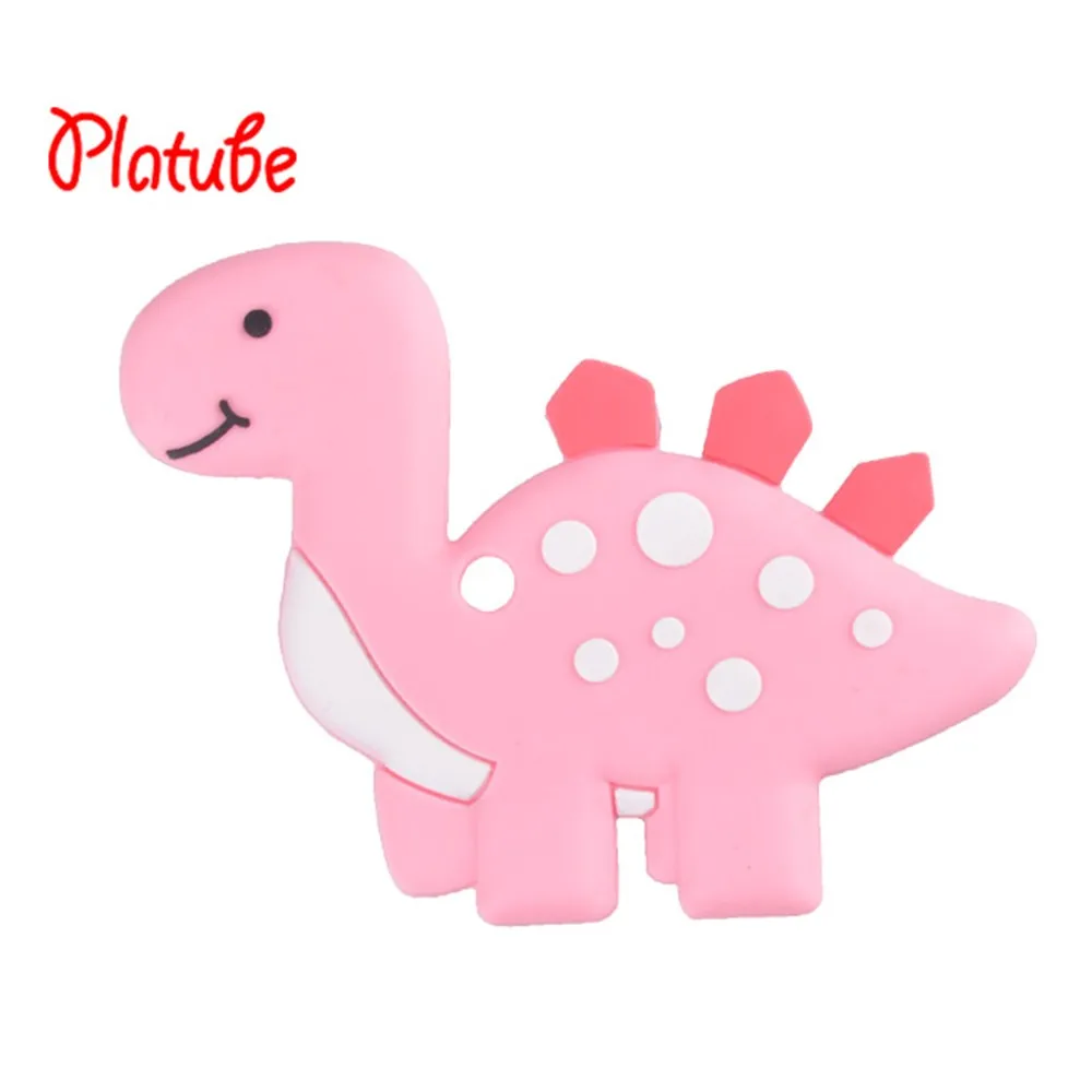 dinosaur pink Силиконовый грызунок пищевой силикон Прорезыватели для зубов мультфильм детский Прорезыватель без БФА, подвеска-прорезыватель ожерелье аксессуары детские для новорожденных силиконовые прорезыватели грызунок силиконовый - Цвет: dinosaur pink