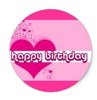 1 5inch hearts stars happy birthday classic round sticker
