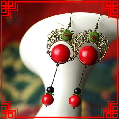 Китайские Висячие серьги с большими звездами ручной работы оригинальные