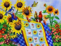 diy diamond drawing scenic sunflower and birds animals oil painting by number cross stitch sewing art crafts home decorationdiy