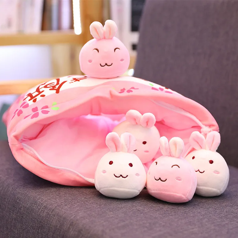 Плюшевая подушка с желтой уткой Kawaii Cafe Mimi Lalafanfan мягкие куклы в виде кролика