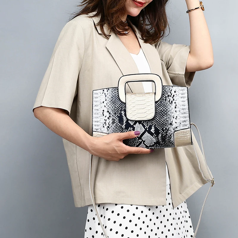 Toposhine 2019 роскошные женские сумки со змеиным принтом дизайнерские для женщин