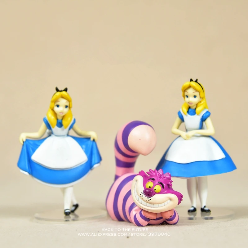 Disney Alice in Wonderland 3 шт./компл. 7 9 см фигурка аниме мини украшение Коллекция ПВХ