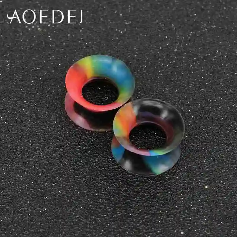 AOEDEJ 2pcs/lot Silicone Ear Stretchers Plugs and Tunnels 3-25mm Double Flare Plug Piercing Dilataciones oreja | Украшения и