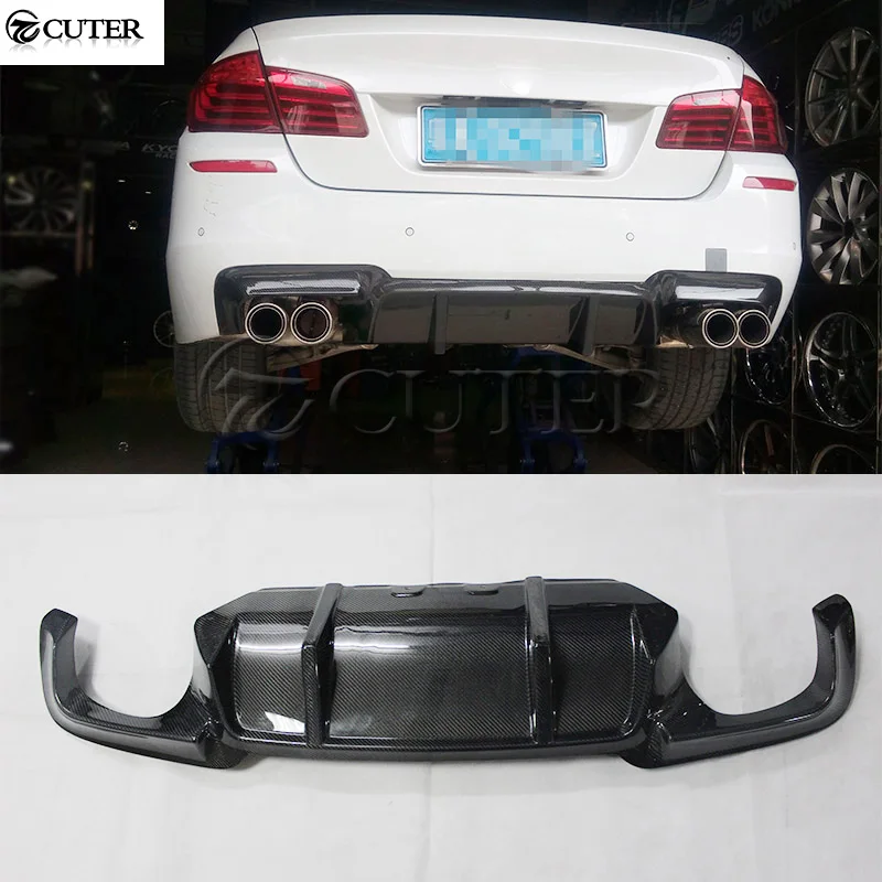 F10 5 серия углеродного волокна задний бампер для губ диффузор BMW 520i 525i 530i AN M5 10