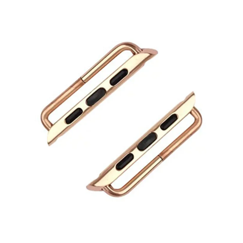 Rosegold 2 шт. бесшовных металлических коннекторов Пряжка для ремешков наручных часов подключения адаптера для Apple Watch, 38, 42/40/44 мм с 2шт отвертка - Цвет ремешка: Rosegold
