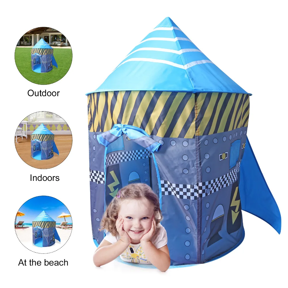 Большая палатка игрушечная Playhouse крытый и открытый сад Складная Pop Up астронавт в космосе играют палатка для детей