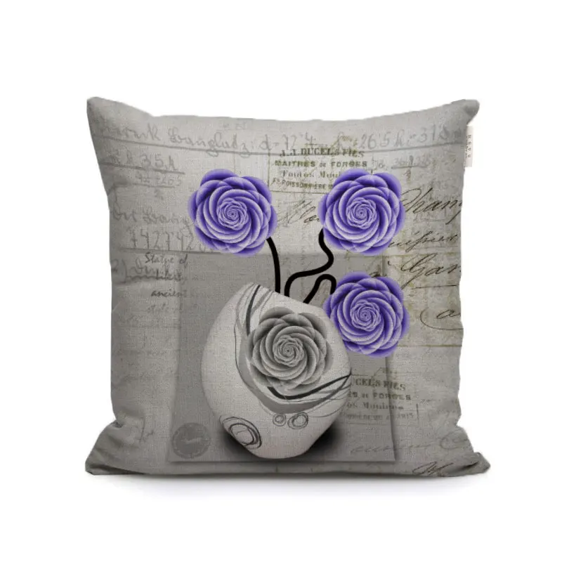 NORDIC painting flower vase cushion cover decor oil paintings throw pillow cases for sofa chair home living room | Дом и сад