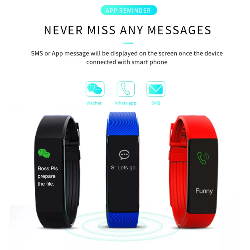 Leego Smart Браслет Красочные Экран монитор сердечного ритма шагомер