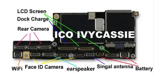 Разъем для iPhone X FPC LCD/Touch/зарядная док станция/задняя камера/Фронтальная камера