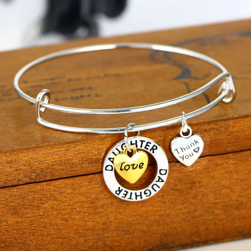 Браслет для дочери с надписью Love Heart Bangle | Украшения и аксессуары