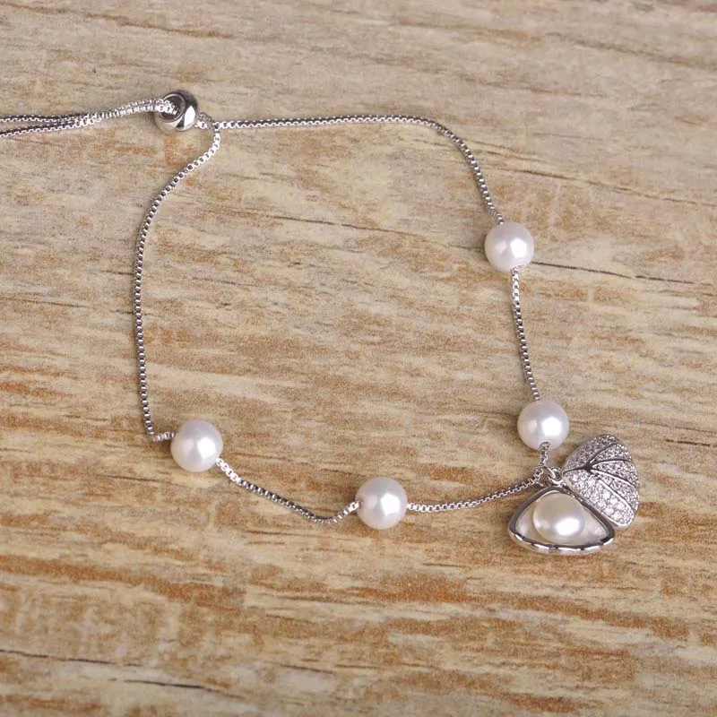 Blucome Имитация Перл CZ Циркон Браслеты Для Женщин Девушки Платиновым Покрытием