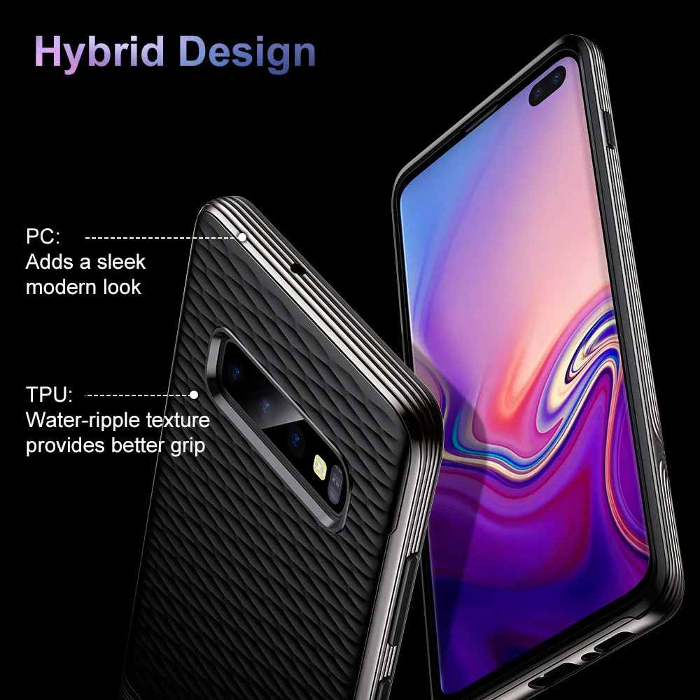 ESR чехол для samsung Galaxy S10 плюс Чехол TPU+ PC чехол тонкий гибридный дизайн воды-пульсации текстуры телефон бампер для samsung S10 плюс