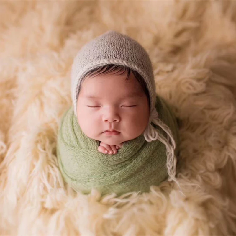 Mohair Milu deer Bonnet Knitting Pattern Stocking Cap Baby Hat with Ears Photography props | Детская одежда и обувь
