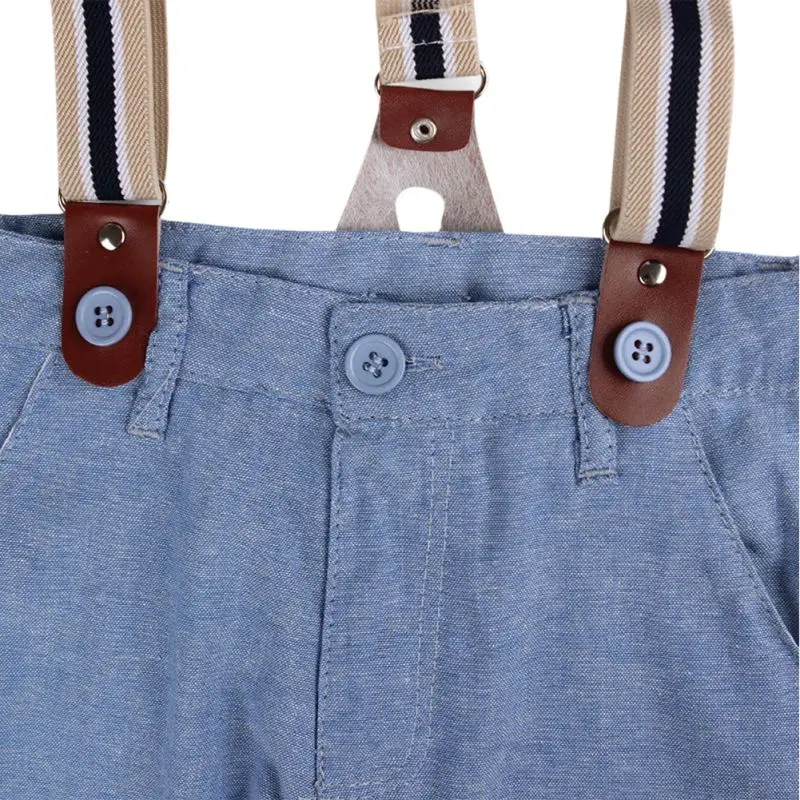 1-6Y Baby Boys Long Sleeve T Shirt Tops+Braces+Trousers 3PCS Fashion Kids Outfits Clothes Set | Детская одежда и обувь