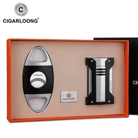 cigar cutter lighter set stainless cigar accessories set sharp cigar cutter windproof lighters portable travel luxury with box
