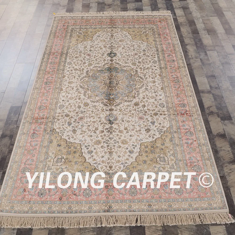 YILONG 5 'x 8' ковер с узлом для рук цветочный персидский шелковый медальон