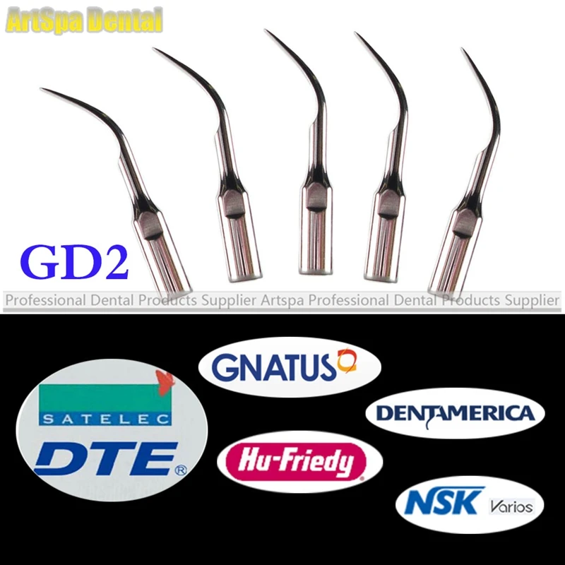 

5pcs GD2 dental scaler tips teeth whitening dental equipment ultrasonic dental scaler tip for SATELEC NSK GNATUS DTE