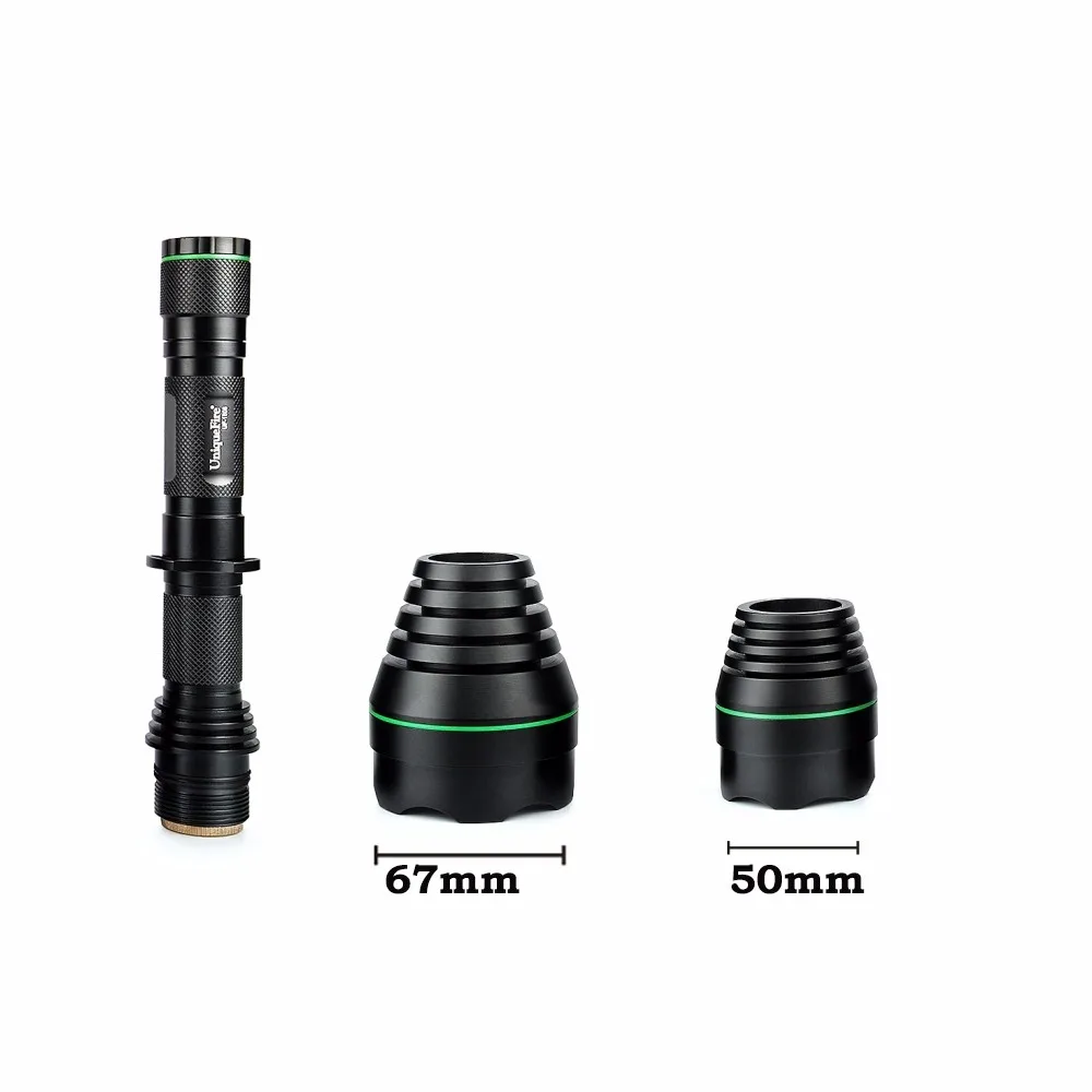UniqueFire IR 850nm светодиодный фонарик высокой мощности 1508-50 мм 3 режима перезаряжаемый фонарь+ 67 мм Головка Масштабируемые огни