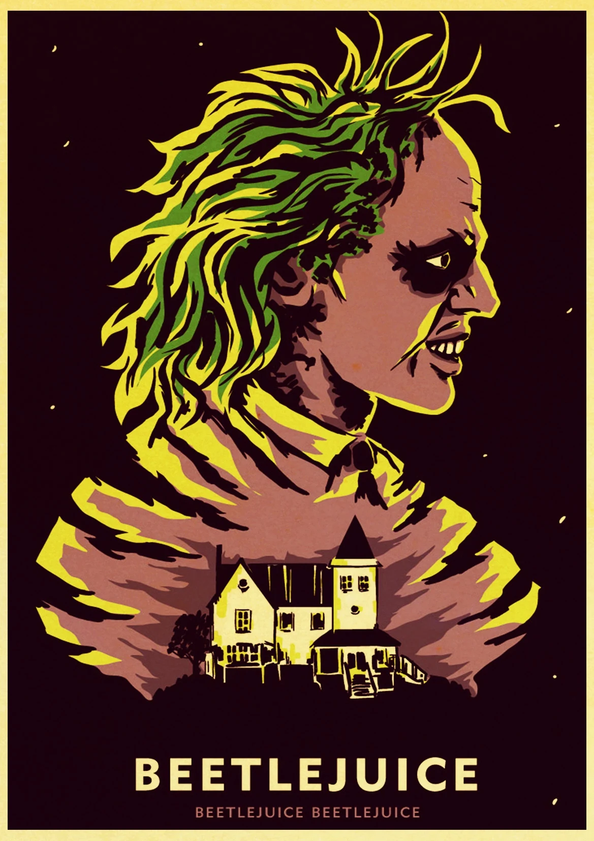

Vintage Poster Classic Horror Movie Beetlejuice Posters tableau mural Wall Painting For bar Pub Haunted house