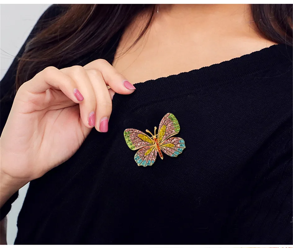 8 видов цветов Стразы Бабочка Брошь Pin корсаж брошка женское платье свадебная