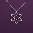 Падение доставка Лидер продаж углерода atom ожерелье подвеска с научной тематикой с серебряным покрытием, модное ювелирное изделие для женщин