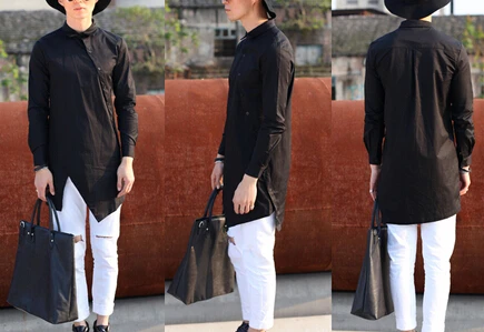 Мужские трендовые стильные Асимметричные неравномерные длинные приталенные