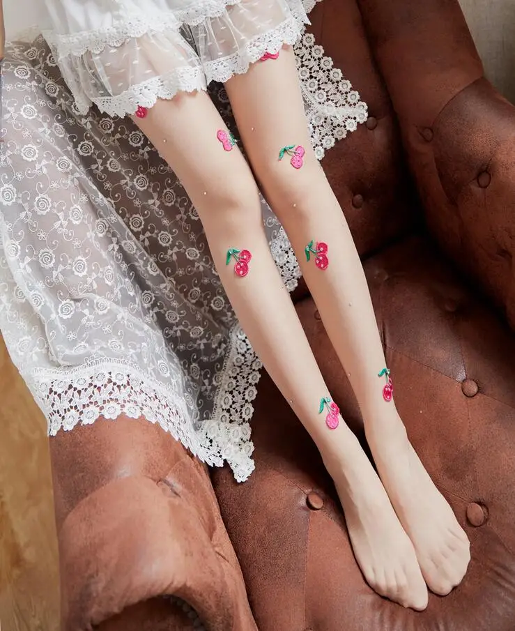 Вишневый ручной шелковые чулки | Женская одежда