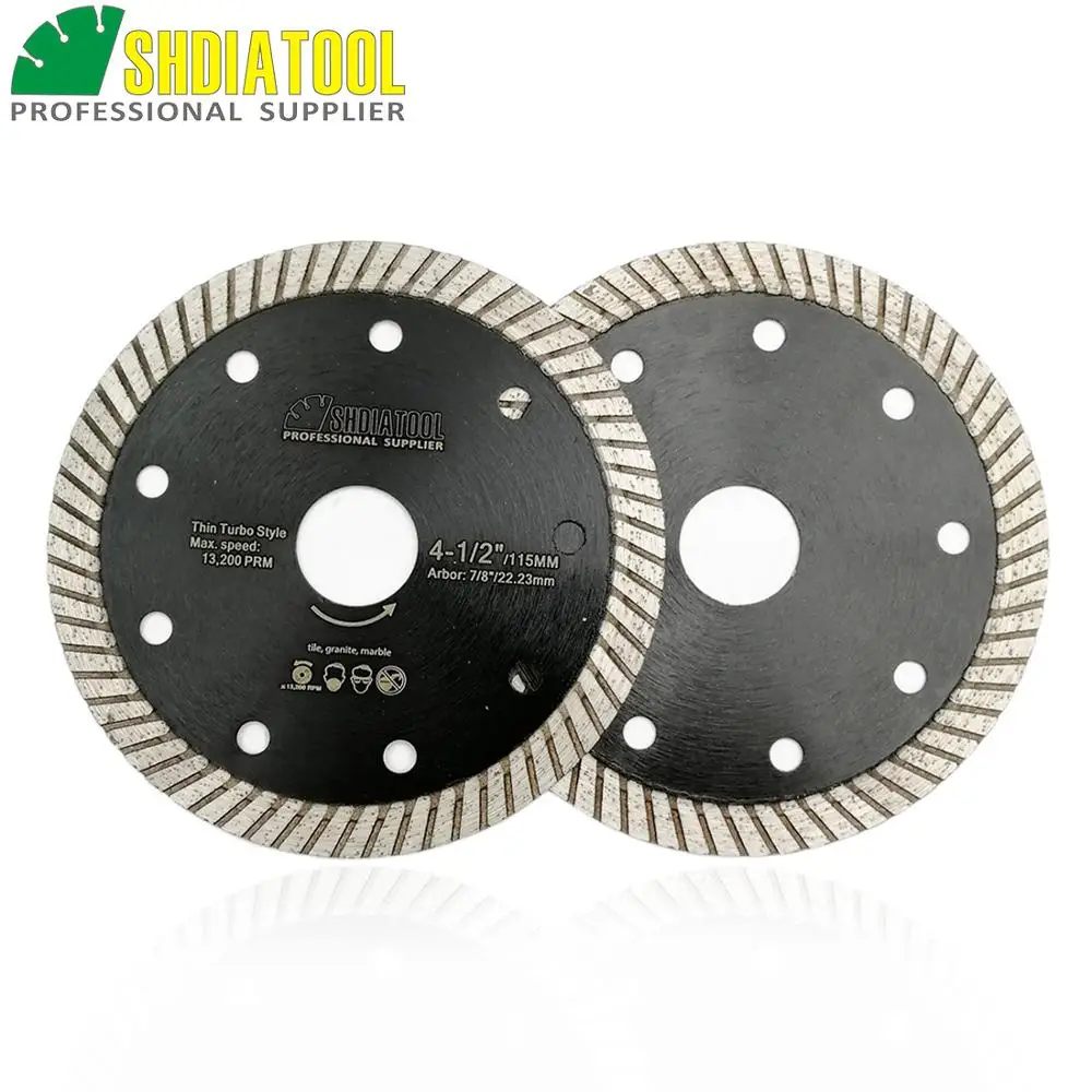 SHDIATOOL 2pks 4,5 дюймов/115 мм Алмазный Горячим Прессованием Diamond супертонкие Turbo лезвий жесткий Материал отрезной диск Гранит плитка sawblde