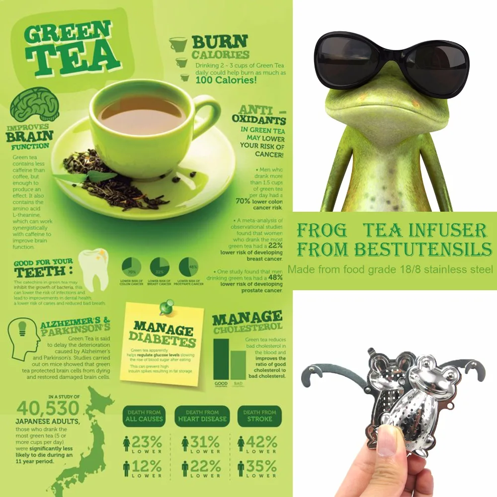 Новое поступление 2017 года Нержавеющая сталь лягушка сетка для заварки чая чай