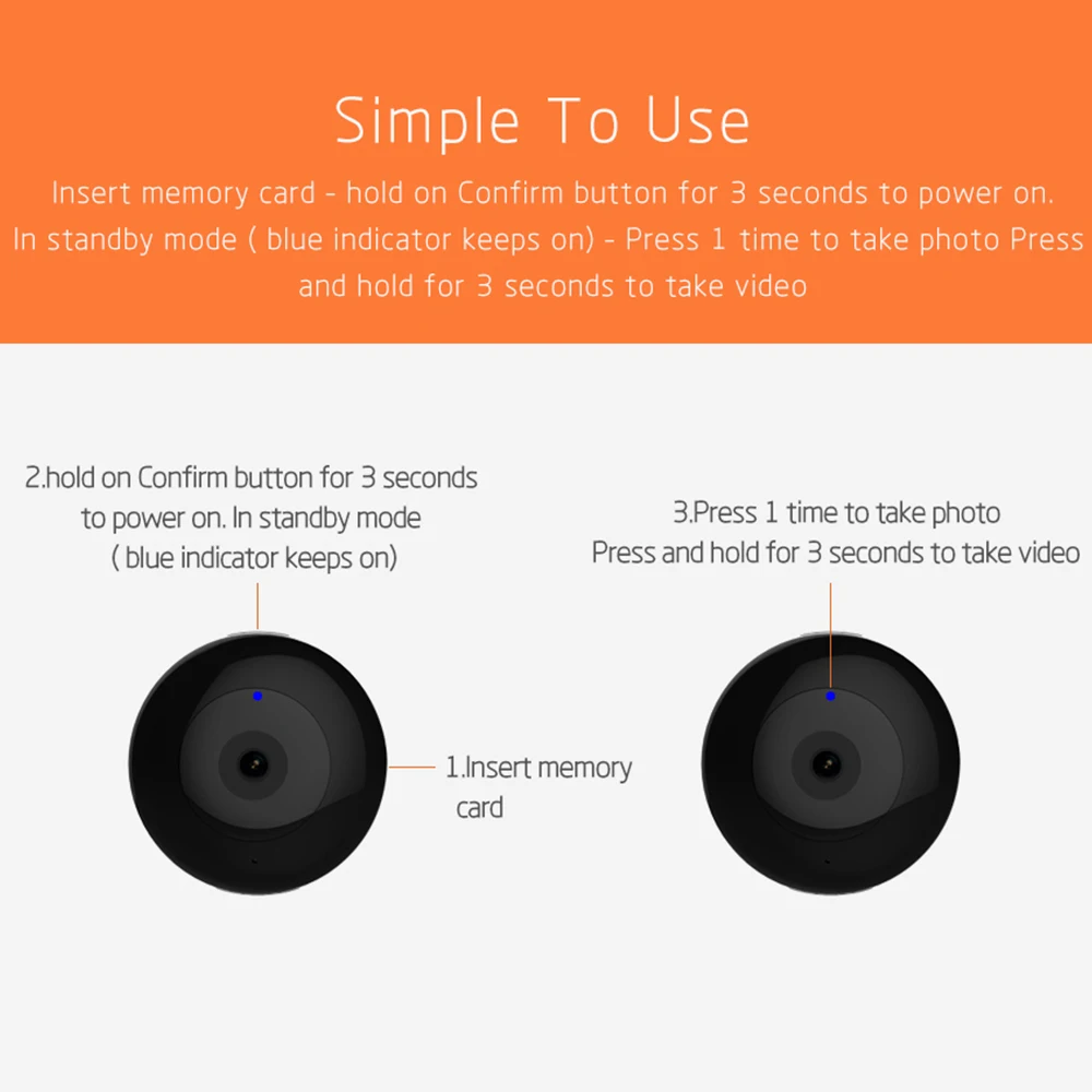 Мини камера Camsoy C2DV Wifi 1080P FULL HD портативная Экшн с детектором движения