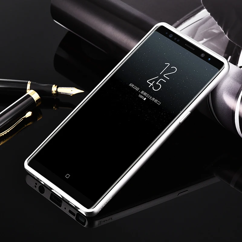 Для samsung Galaxy Note 8 чехол Роскошный 9H твердость прозрачное закаленное стекло крышка+ Алюминиевый металлический бампер набор чехол для телефона s Note8