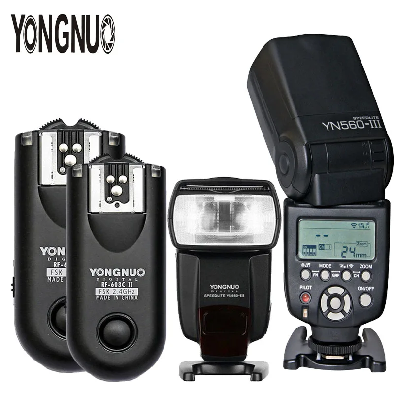 YONGNUO 2 * YN560 III YN560III радиовспышка Speedlite Speedlight + шт. RF603C беспроводной триггерный