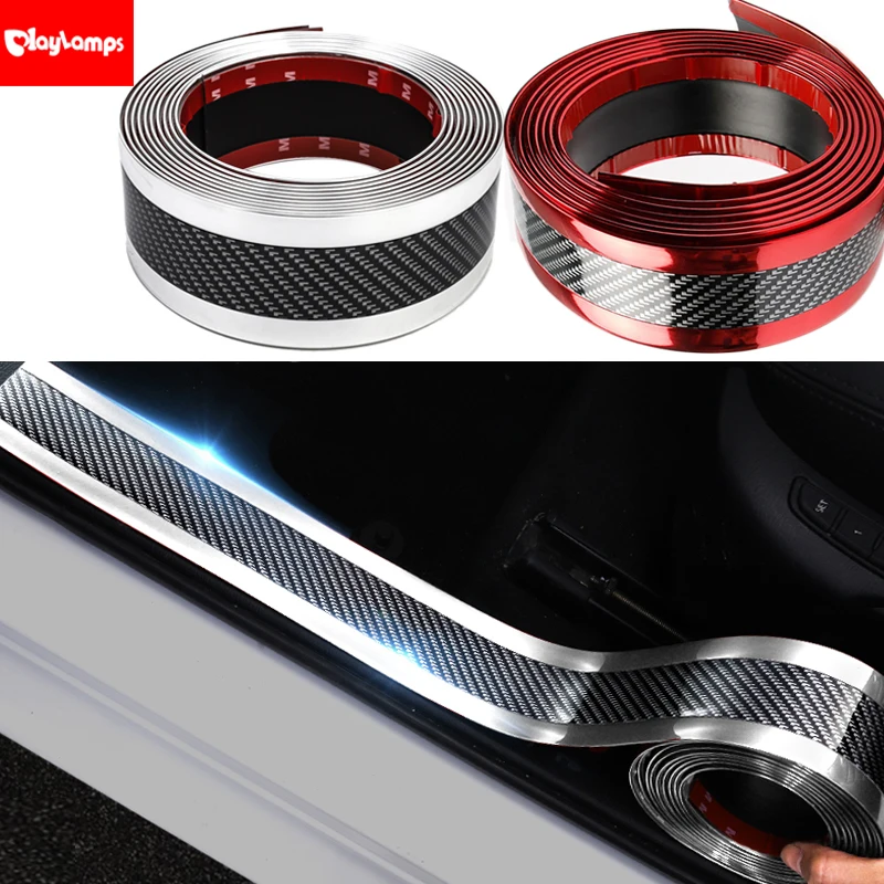 

Car Stickers Carbon Fiber Vinyl Protector Strip Stickers Car Styling Interior Accessories Automobiles Universal