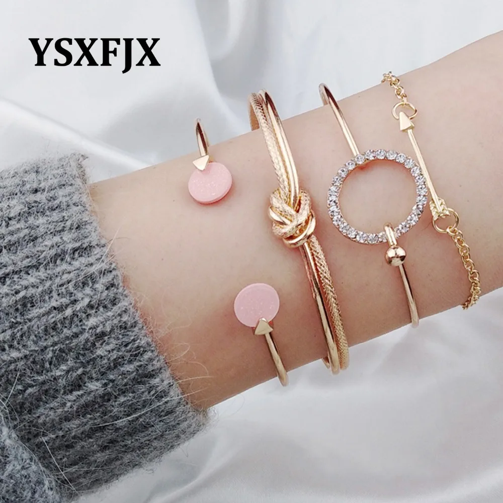 YSXFJX простой темперамент завязанный браслет сплава Открытый сочетание моды jewelry