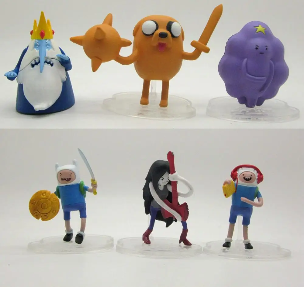 

6pcs JAZWARES Adventure Time NEW action figure toy jake finn ice king A66M